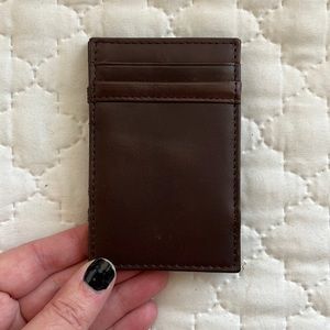Brown Leather J. Crew flip wallet